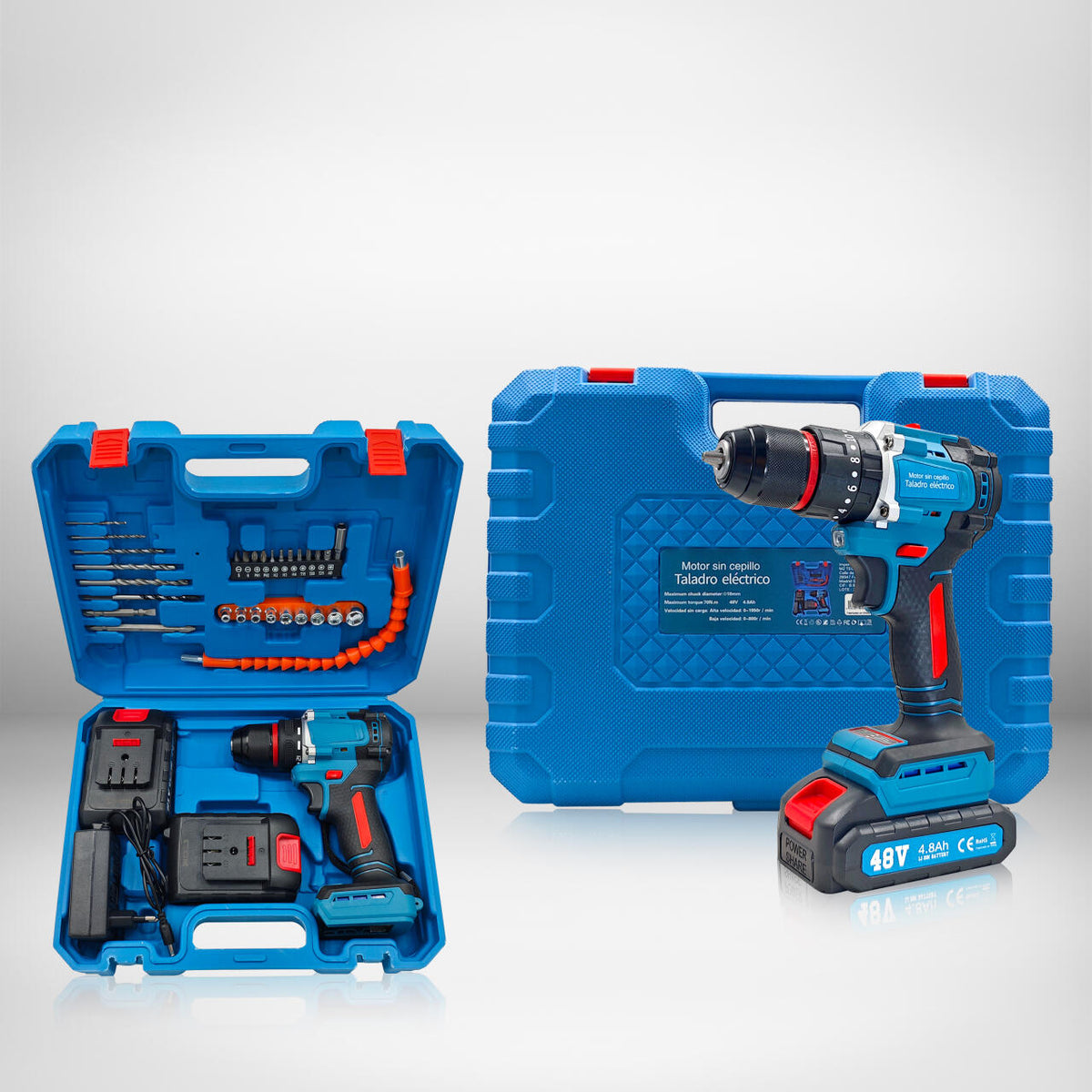 Taladro percutor inalámbrico 48 V con batería de litio
