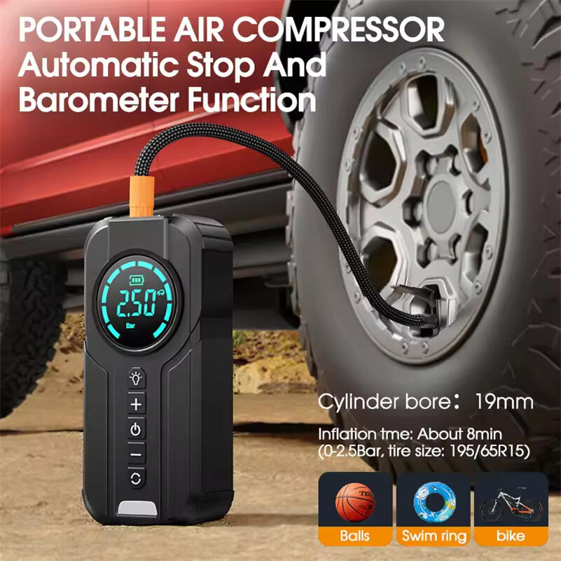 Arrancador de batería de coche con compresor de aire y pantalla LED