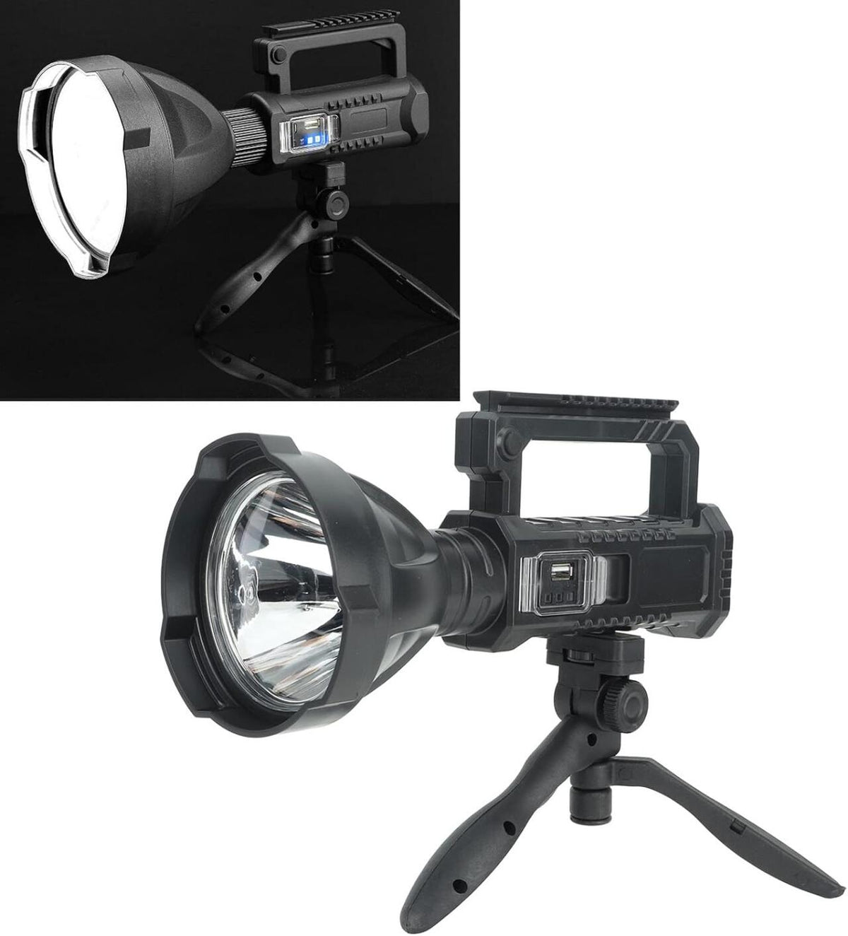 Linterna LED potente con trípode