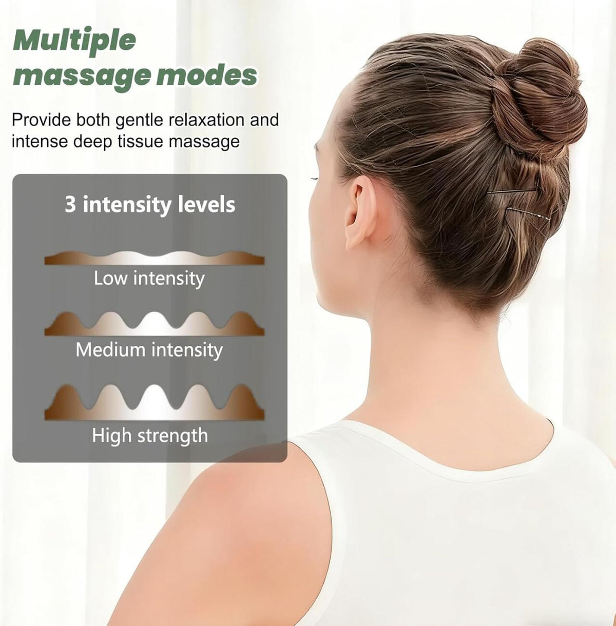 Masajeador cervical y de espalda shiatsu 4D con calor