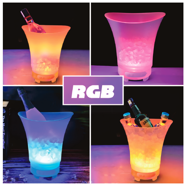 Cubitera de hielo LED con altavoz Bluetooth, 5 litros