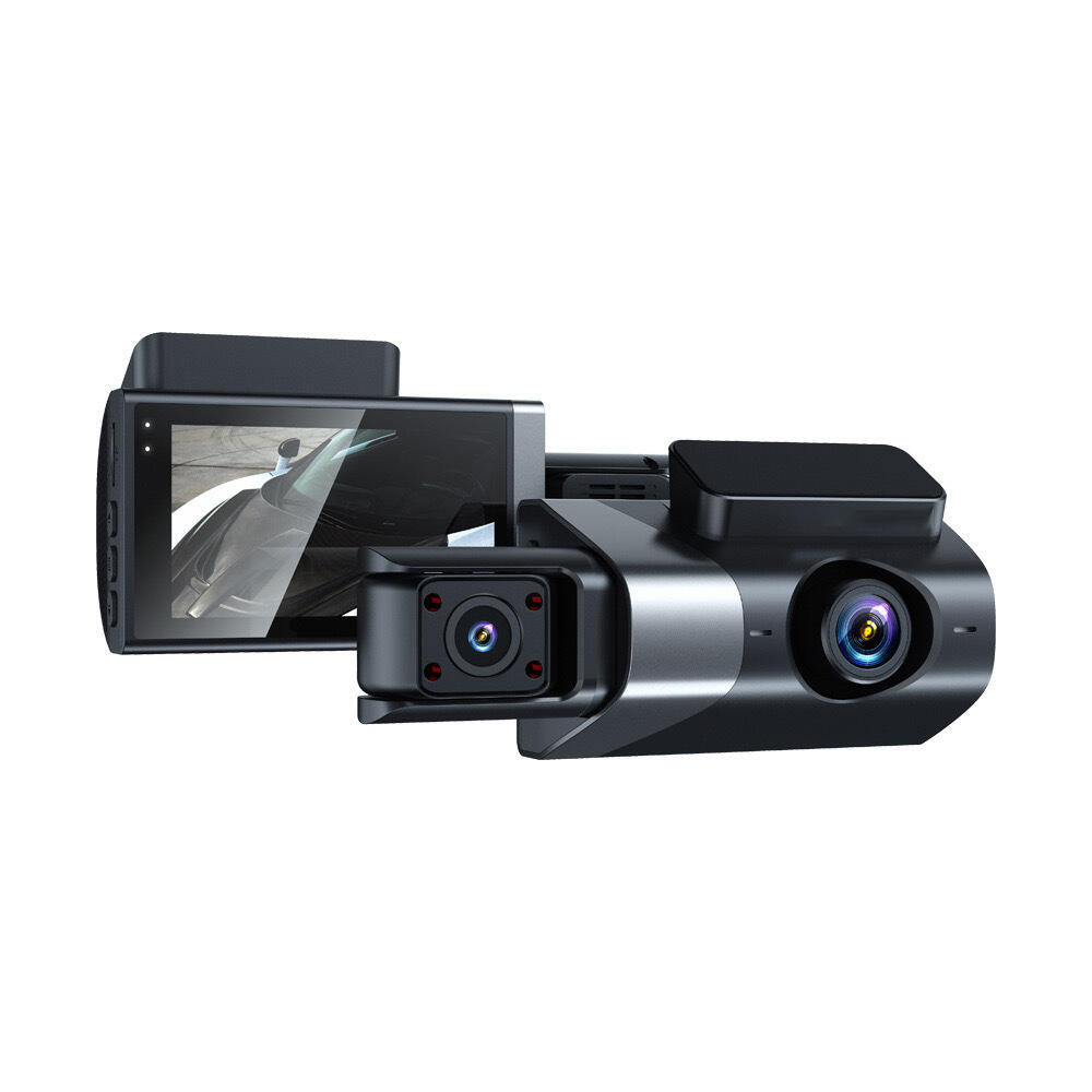 Cámara para coche doble (dashcam) 1296p con pantalla de 3"