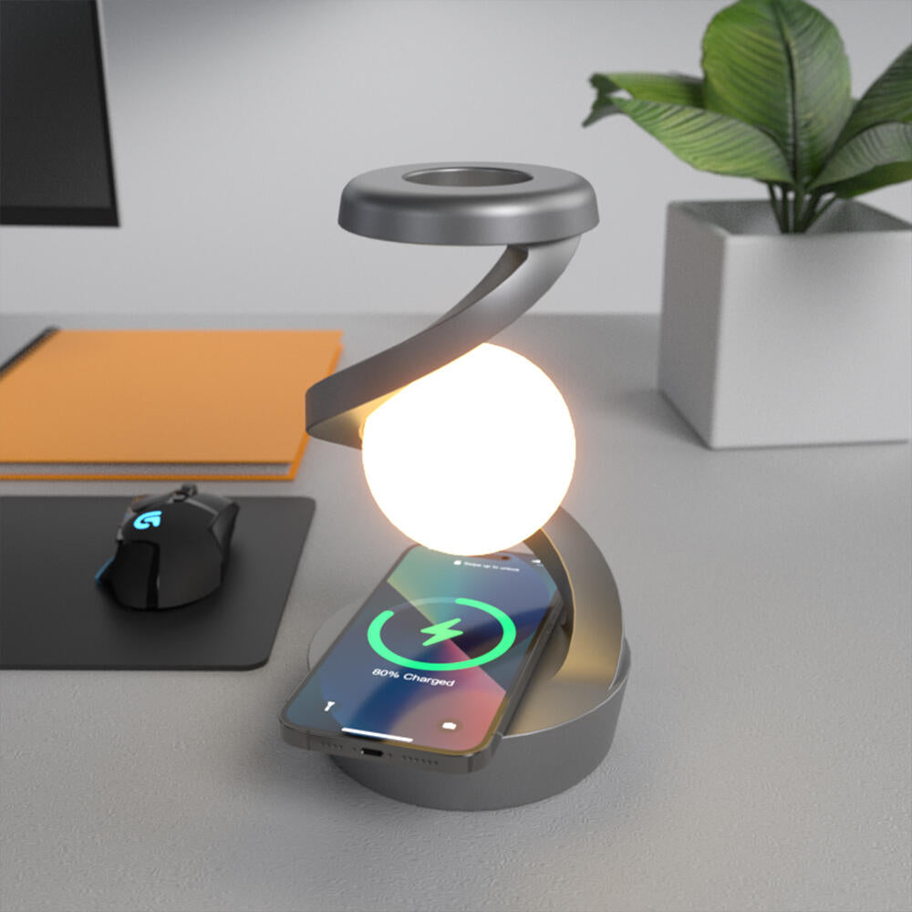 Lámpara luna levitante con cargador inalámbrico
