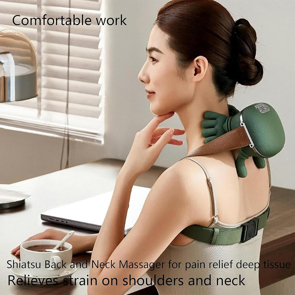 Masajeador cervical y de espalda shiatsu 4D con calor