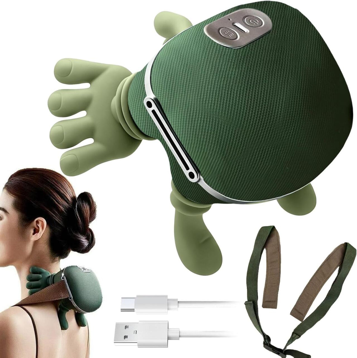 Masajeador cervical y de espalda shiatsu 4D con calor