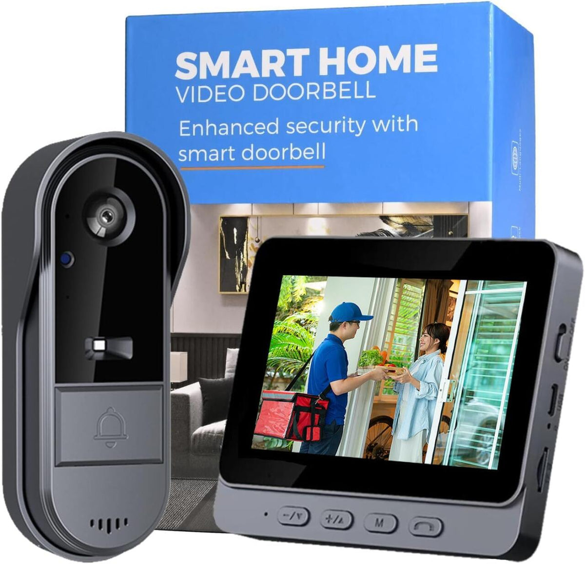 Timbre con cámara 1080p y pantalla de 4,3" sin WiFi