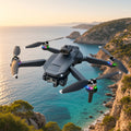 Dron Y3 Ultra volando sobre la costa