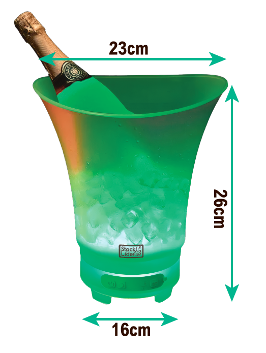 Cubitera de hielo LED con altavoz Bluetooth, 5 litros